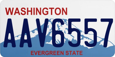 WA license plate AAV6557