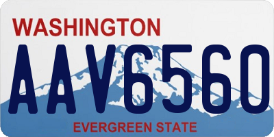WA license plate AAV6560