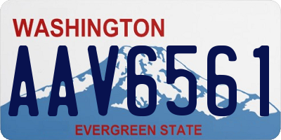 WA license plate AAV6561