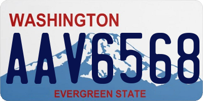 WA license plate AAV6568