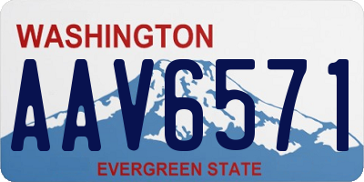 WA license plate AAV6571
