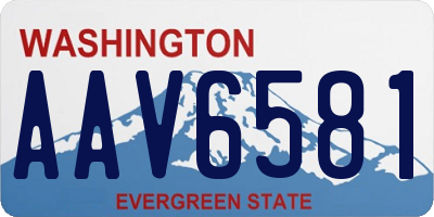 WA license plate AAV6581