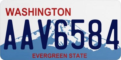 WA license plate AAV6584
