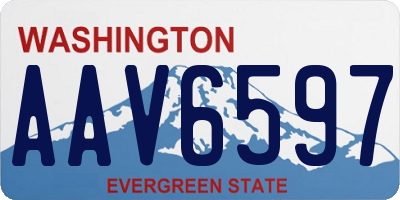 WA license plate AAV6597