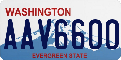 WA license plate AAV6600