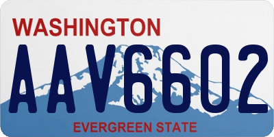 WA license plate AAV6602