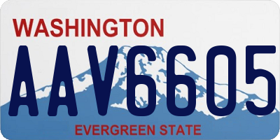 WA license plate AAV6605