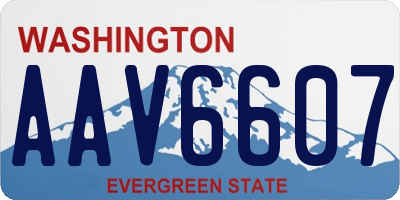 WA license plate AAV6607