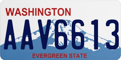 WA license plate AAV6613