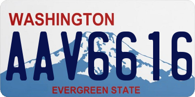 WA license plate AAV6616