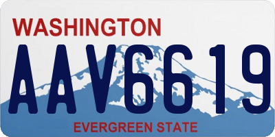 WA license plate AAV6619