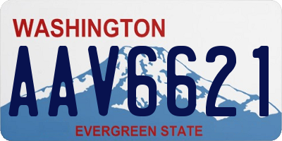 WA license plate AAV6621
