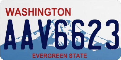 WA license plate AAV6623