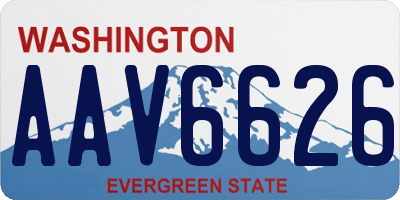 WA license plate AAV6626