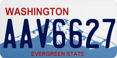 WA license plate AAV6627
