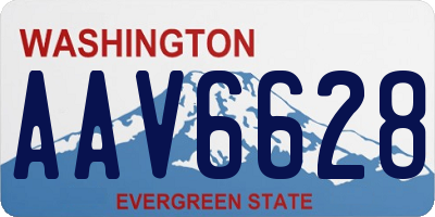 WA license plate AAV6628