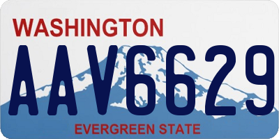 WA license plate AAV6629