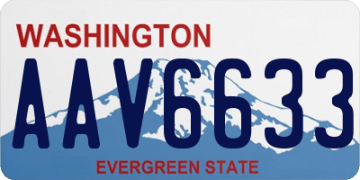 WA license plate AAV6633