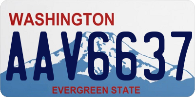 WA license plate AAV6637