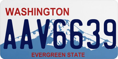 WA license plate AAV6639