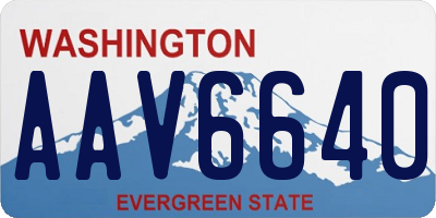 WA license plate AAV6640