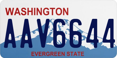 WA license plate AAV6644