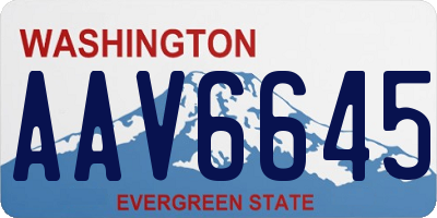 WA license plate AAV6645