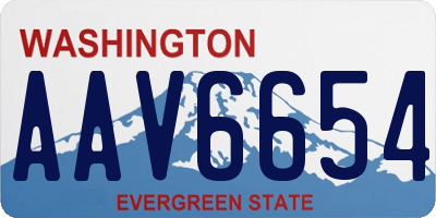WA license plate AAV6654