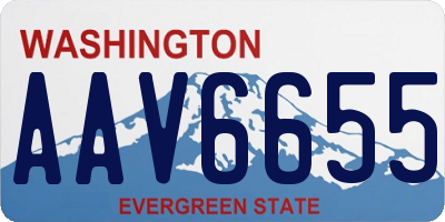 WA license plate AAV6655