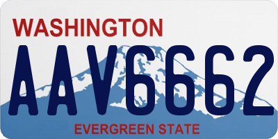 WA license plate AAV6662