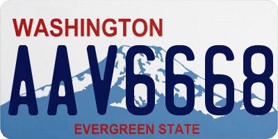 WA license plate AAV6668