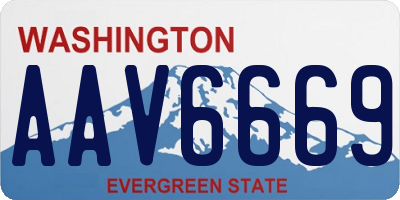 WA license plate AAV6669