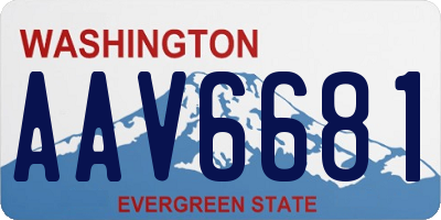 WA license plate AAV6681