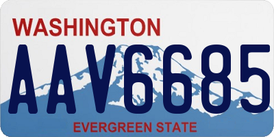 WA license plate AAV6685