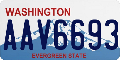 WA license plate AAV6693