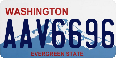 WA license plate AAV6696