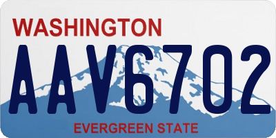 WA license plate AAV6702