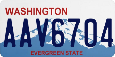 WA license plate AAV6704