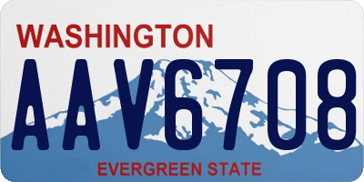 WA license plate AAV6708