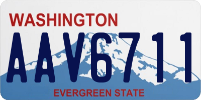WA license plate AAV6711