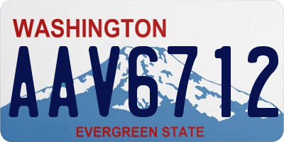 WA license plate AAV6712