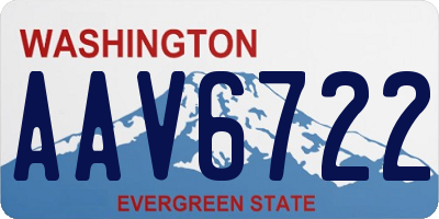 WA license plate AAV6722