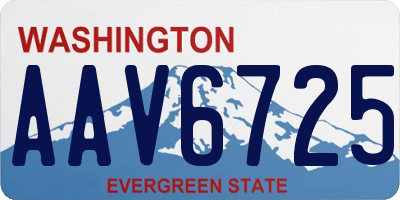 WA license plate AAV6725