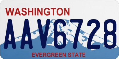 WA license plate AAV6728