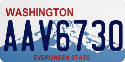 WA license plate AAV6730
