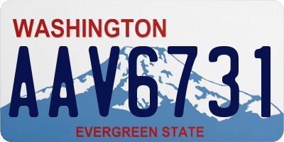 WA license plate AAV6731
