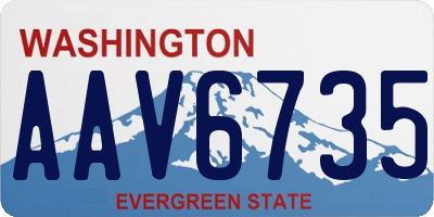 WA license plate AAV6735