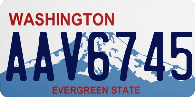 WA license plate AAV6745