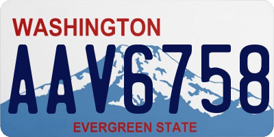 WA license plate AAV6758
