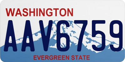 WA license plate AAV6759